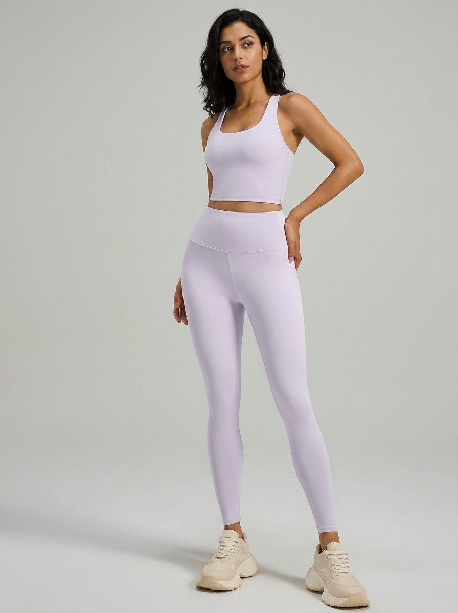 Elena Soft Touch Active Leggings - Purple - Italian model