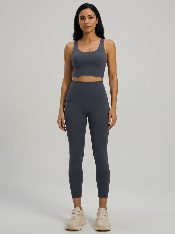 Elena Soft Touch Active Leggings - Light Grey